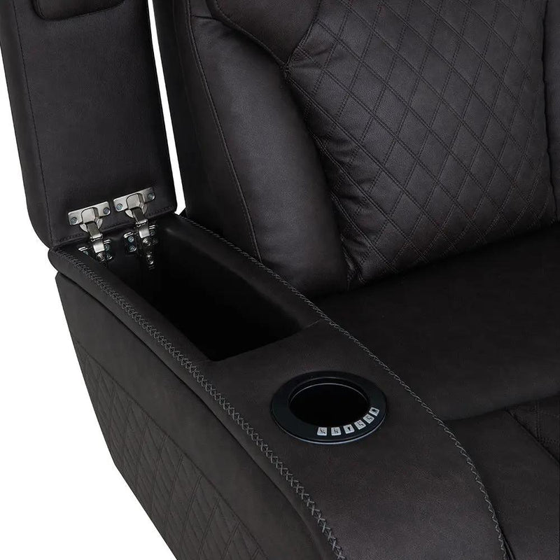 Wendell - Power Motion Recliner With Storage, USB & LED - Dark Gray by Unique Piece Furniture