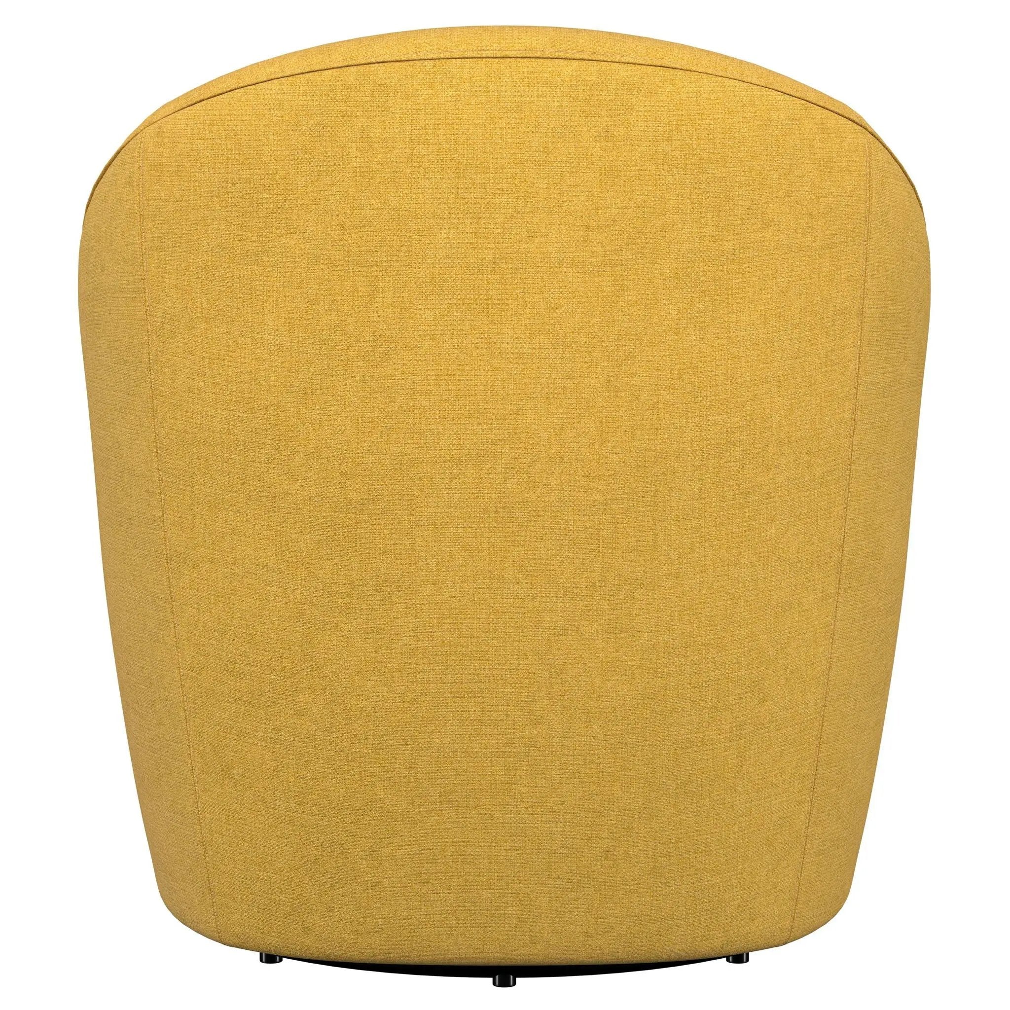 Leon Upholstered Barrel Accent Swivel Chair Mustard Yellow by Unique Piece Furniture