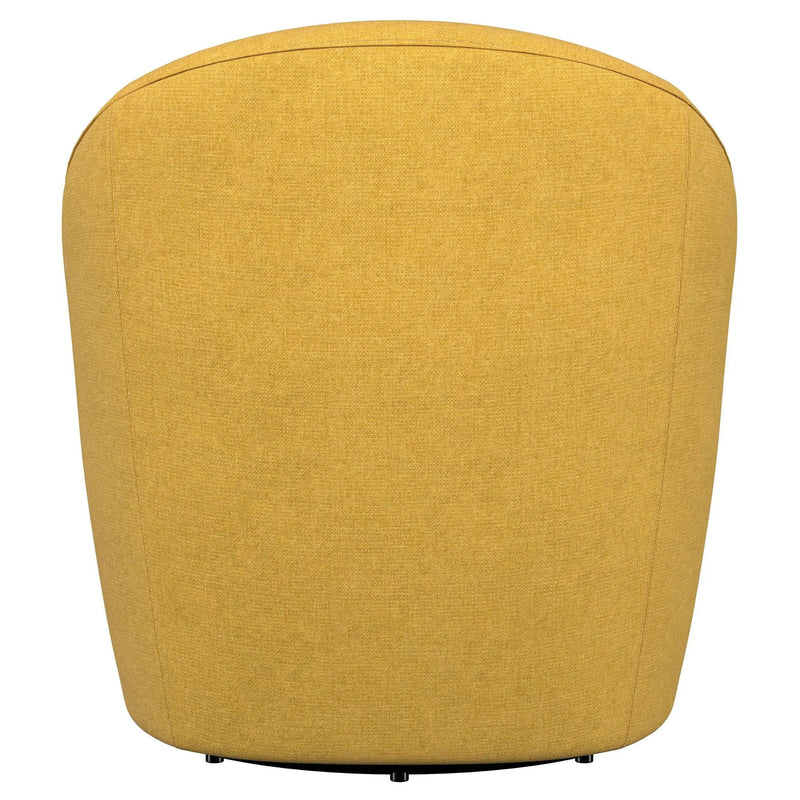 Leon Upholstered Barrel Accent Swivel Chair Mustard Yellow by Unique Piece Furniture