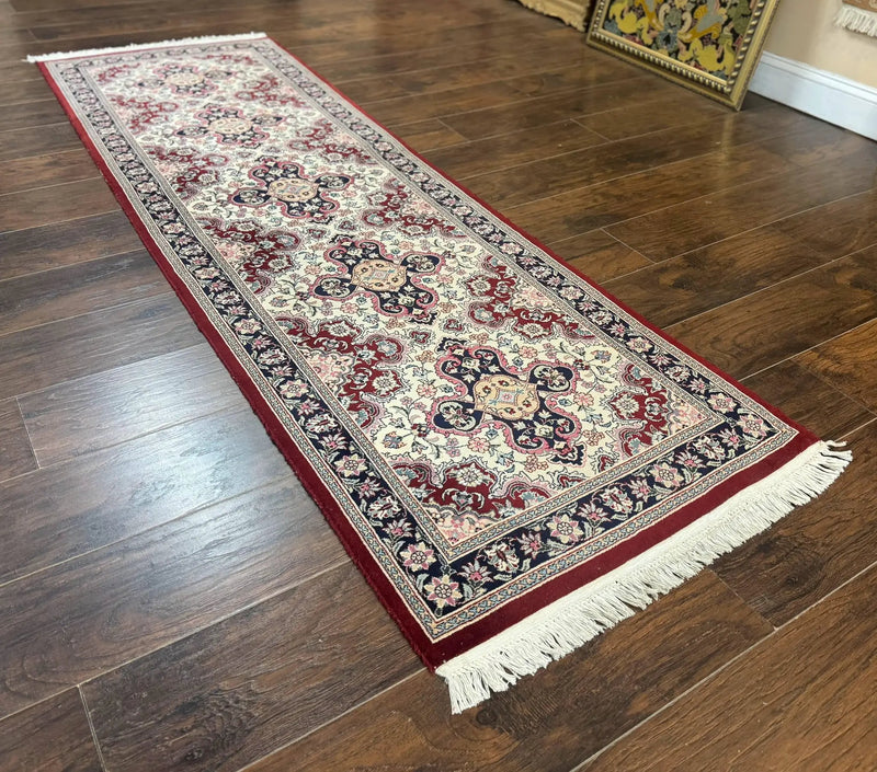 Sino Persian Runner Rug 2.7 x 8, Floral, Handmade, 250 KPSI by Jewel Rugs