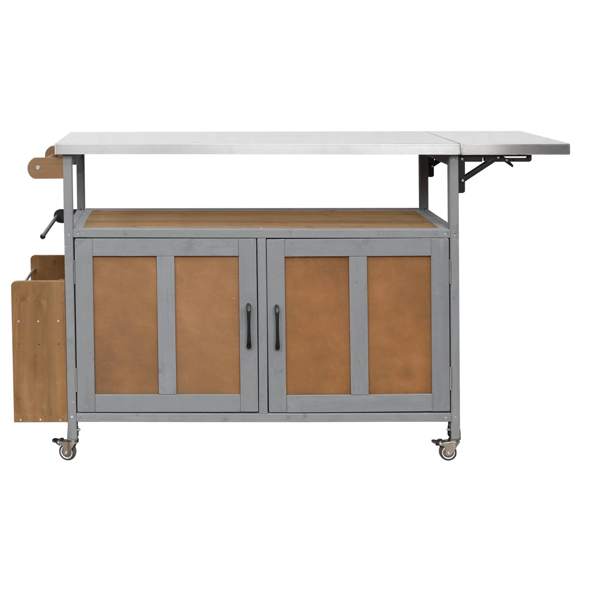 Foldable Outdoor Kitchen Island Patio Mobile Kitchen Cart by HouseOfZazla