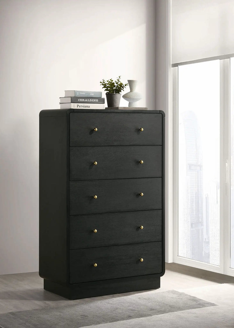 Cavelle 5-drawer Chest of Drawers Black by Unique Piece Furniture