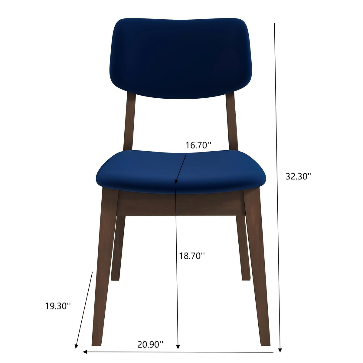 Solid Back Side Chair Set with Mid-Century Modern Design - Multiple Colors, photo 38 of 40
