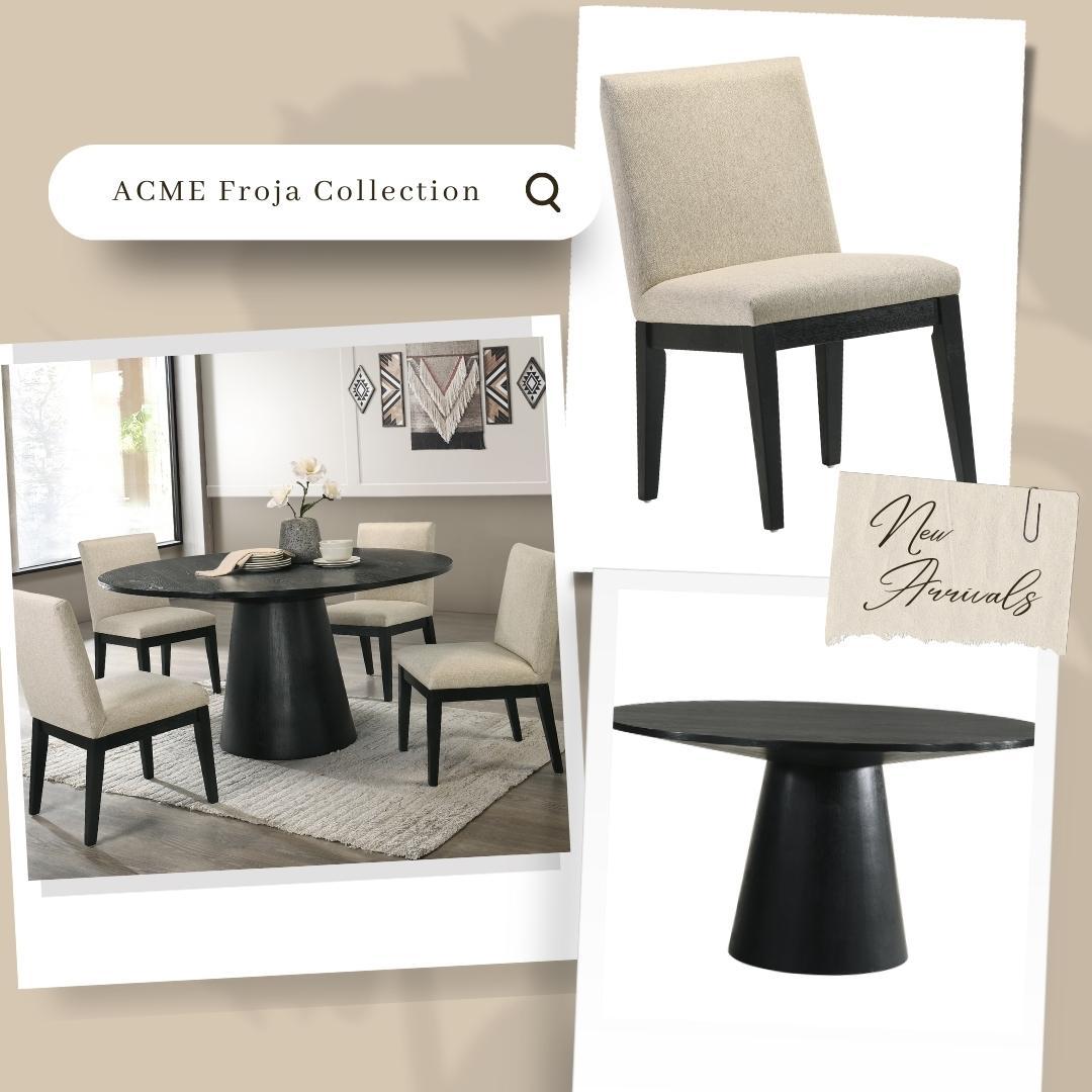 Froja - 5 Pieces Dining Room Set - Beige / Black by HouseOfZazla