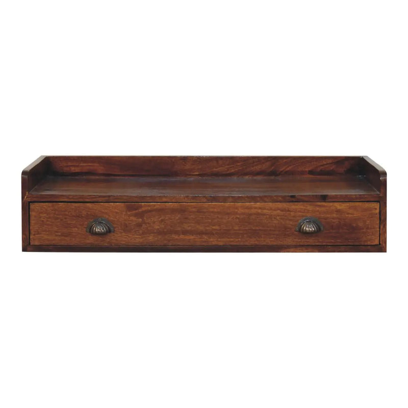 Solid Wood Belmont Wall-Mounted Console, 1 Drawer, 1 Shelf by HouseOfZazla