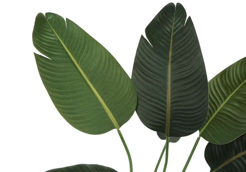 44" Tall, Artificial Plant, Bird Of Paradise Tree, Indoor, Faux, Fake, Floor, Greenery, Potted, Decorative - Green / Black by Unique Piece Furniture
