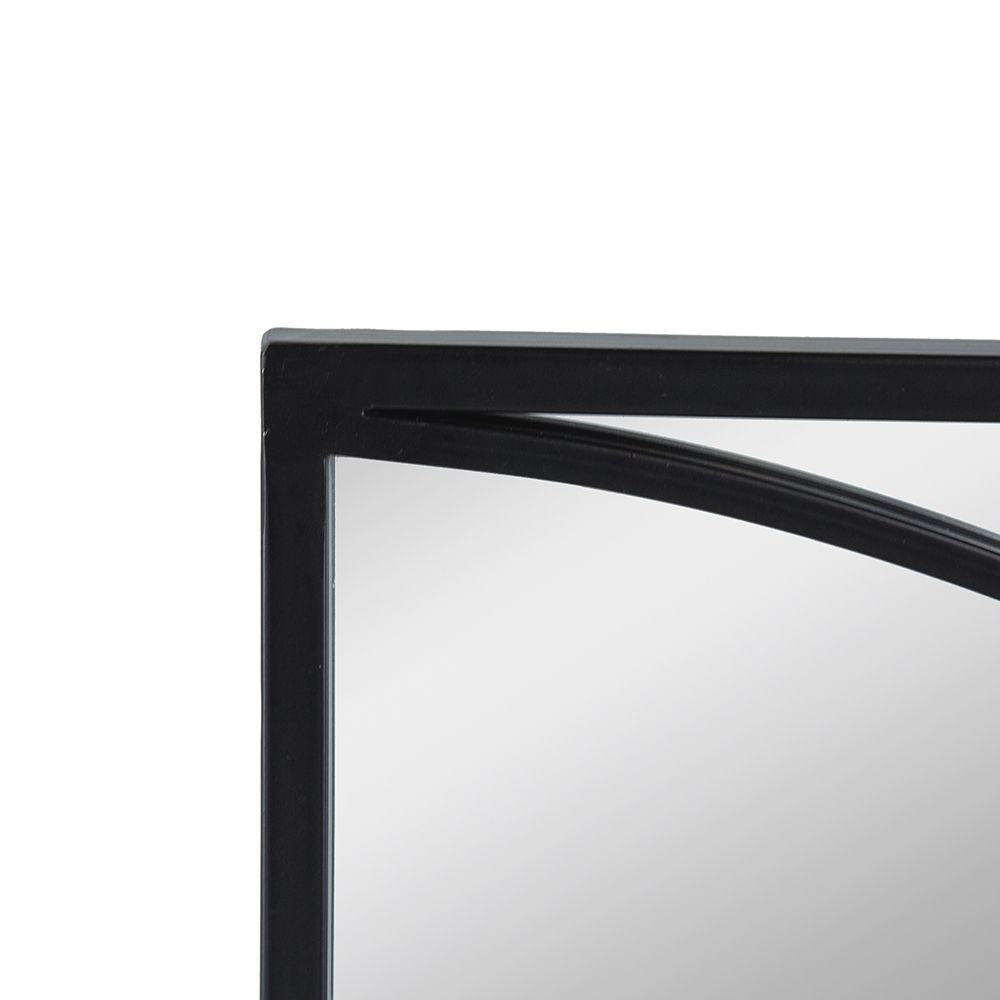 Rectangular Wall Mirror with Black Frame - 15.7" W x 0.7" D x 31.9" H - Black, photo 8 of 8