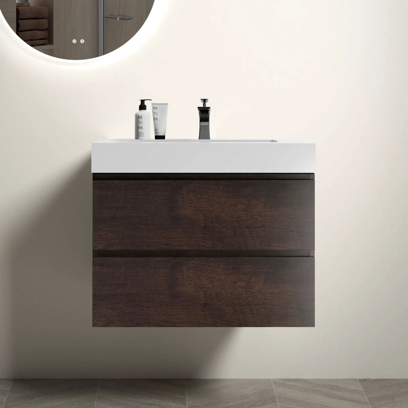 Alice - Bathroom Vanity Wall Mounted With Sink, Large Storage Floating Bathroom Vanity For Modern Bathroom, One-Piece Sink Basin Without Drain And Faucet by HouseOfZazla