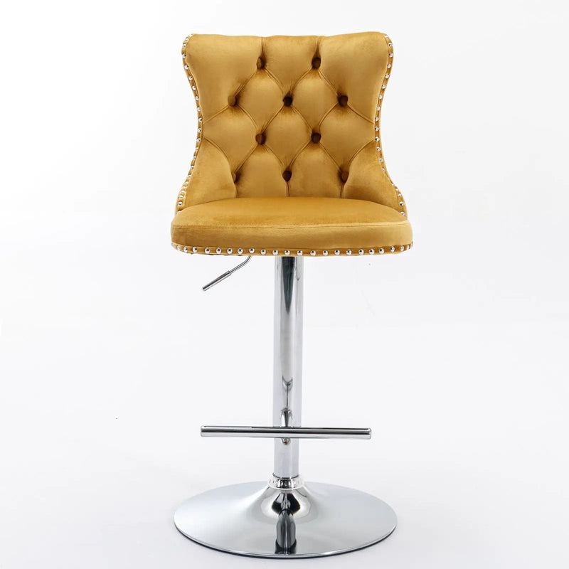 Swivel Barstools Adjusatble Seat Height From 25-33", Modern Upholstered Base Bar Stools With Backs Comfortable Tufted For Home Pub And Kitchen Island (Set of 2) by Unique Piece Furniture