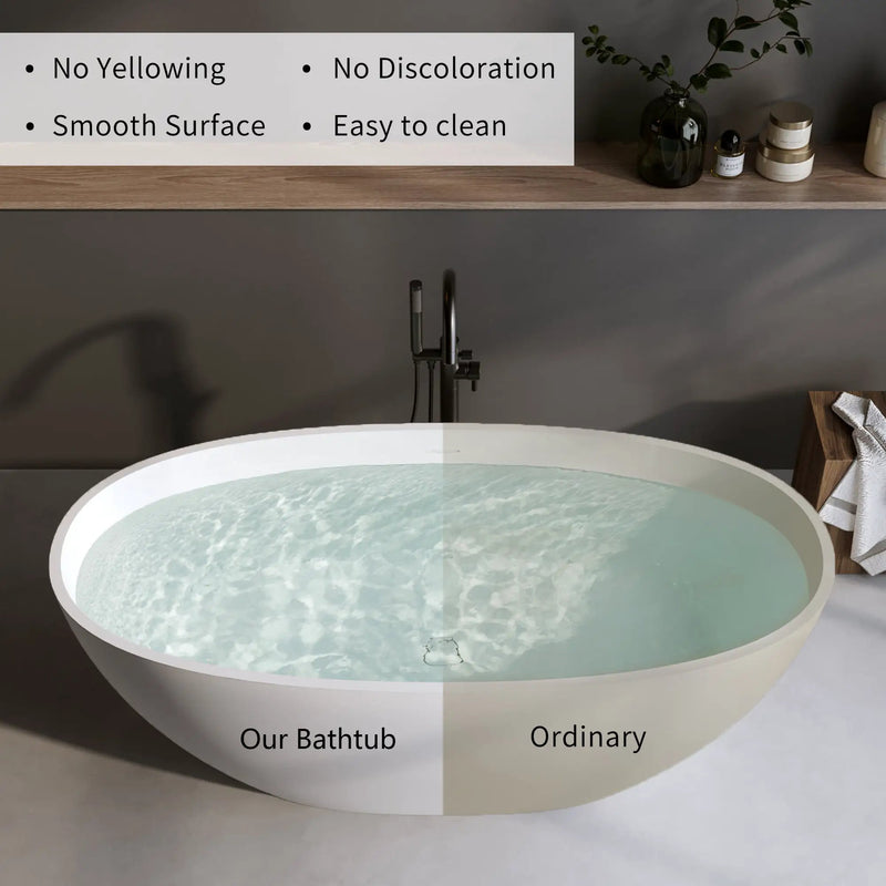 Solid Surface Freestanding Soaking Tub by HouseOfZazla