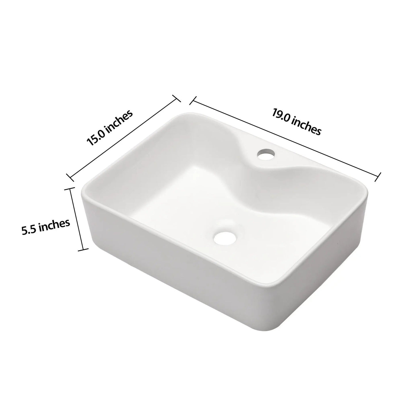 Modern Ceramic Rectangular Vessel Bathroom Sink With Sleek Design by HouseOfZazla