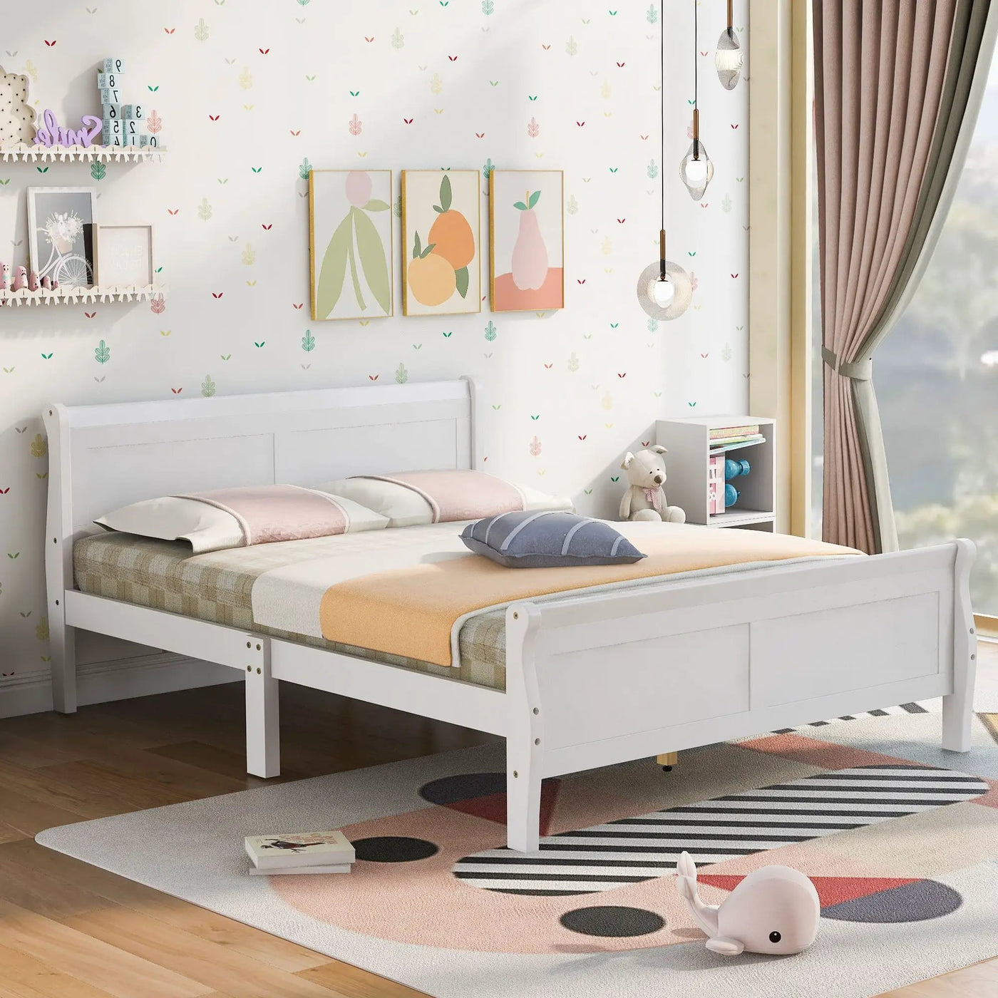 Platform Bed Frame Mattress Foundation Sleigh Bed With Headboard / Footboard / Wood Slat Suppor by Unique Piece Furniture