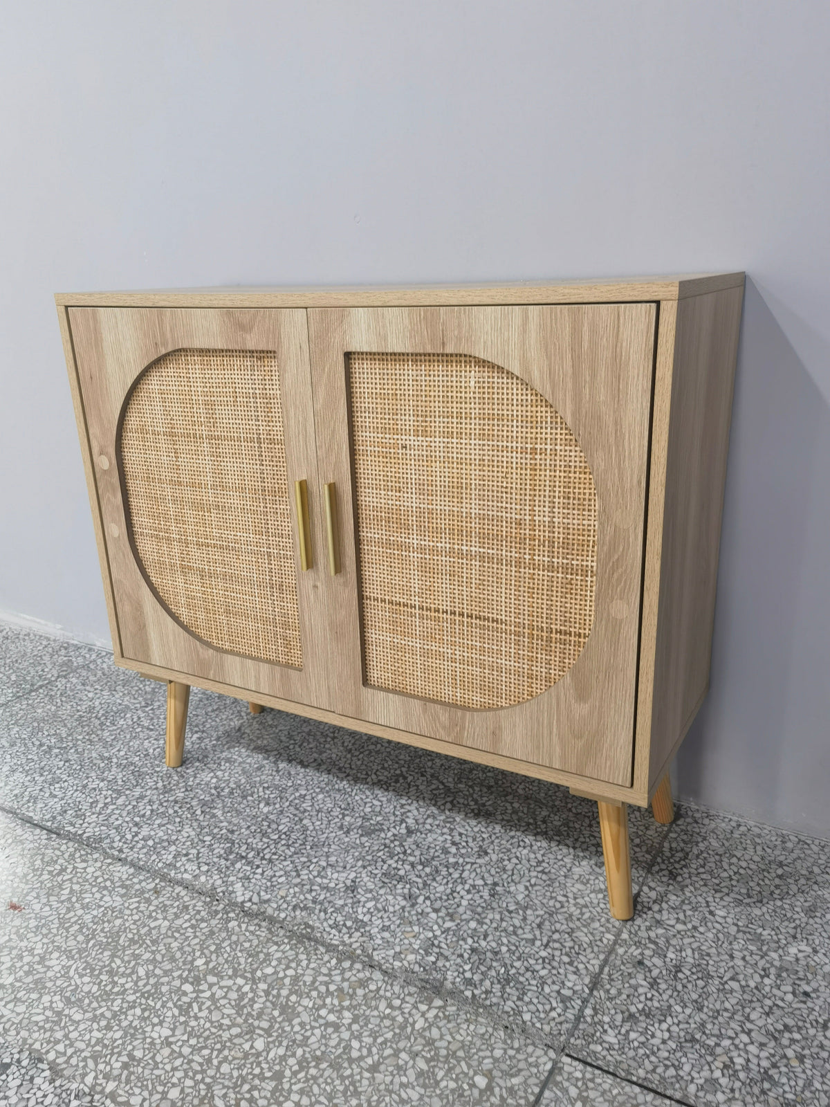 Buffet Cabinet with Storage with Modern Farmhouse Design - Black, photo 10 of 10