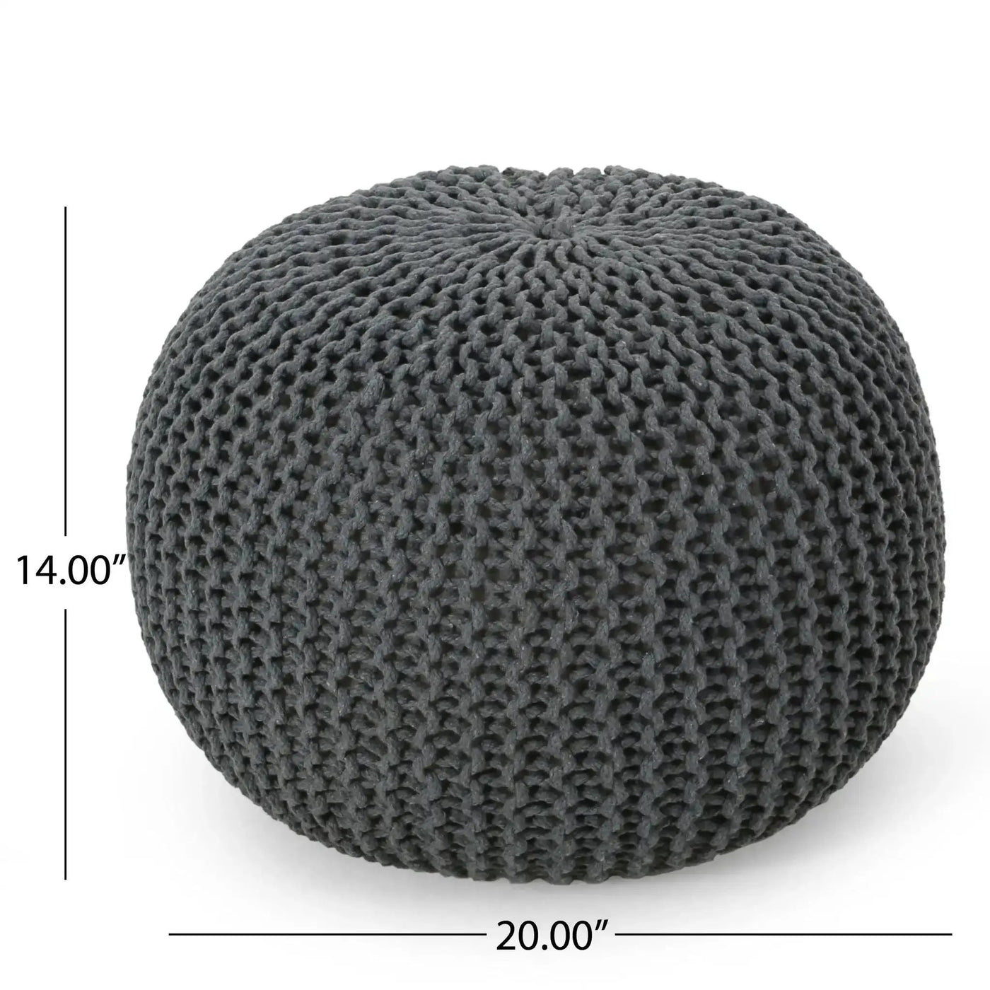 Bordeaux Knitted Cotton Round Pouf - Versatile Ottoman and Floor Cushion by HouseOfZazla