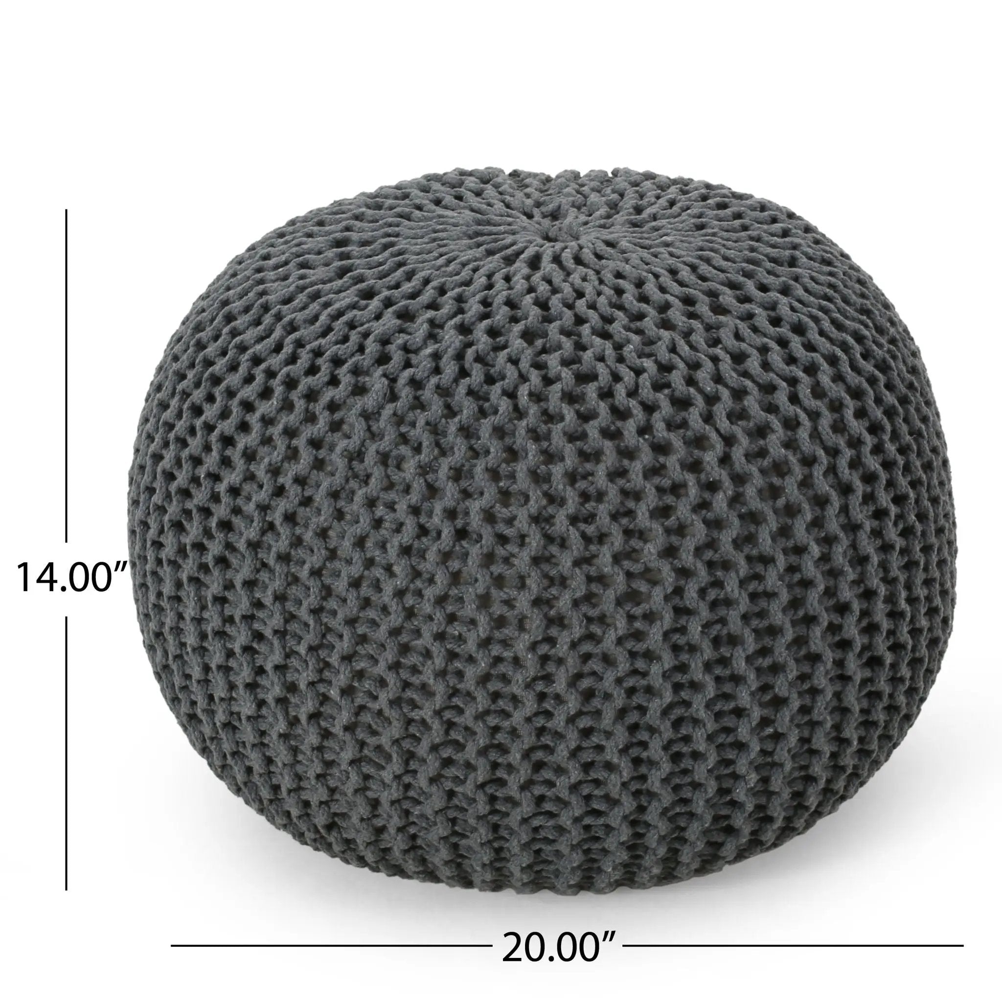 Bordeaux - Knitted Round Pouf, Versatile Ottoman And Floor Cushion by Unique Piece Furniture