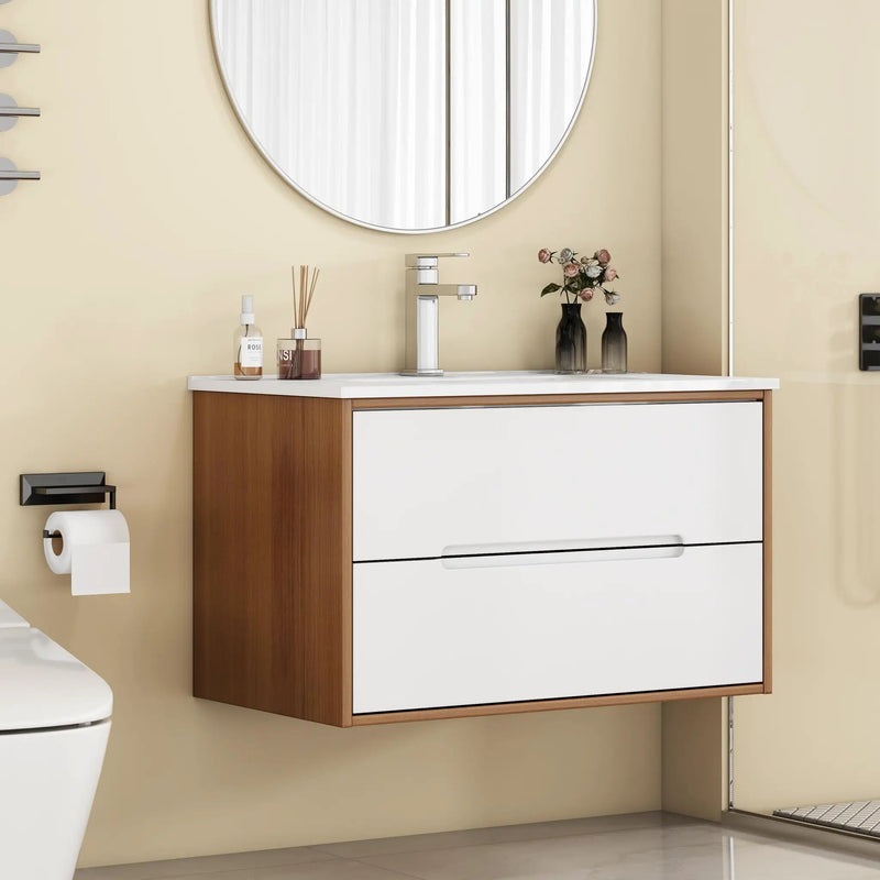 32-Inch Wall-Mounted Bathroom Vanity With Sink Combo by HouseOfZazla