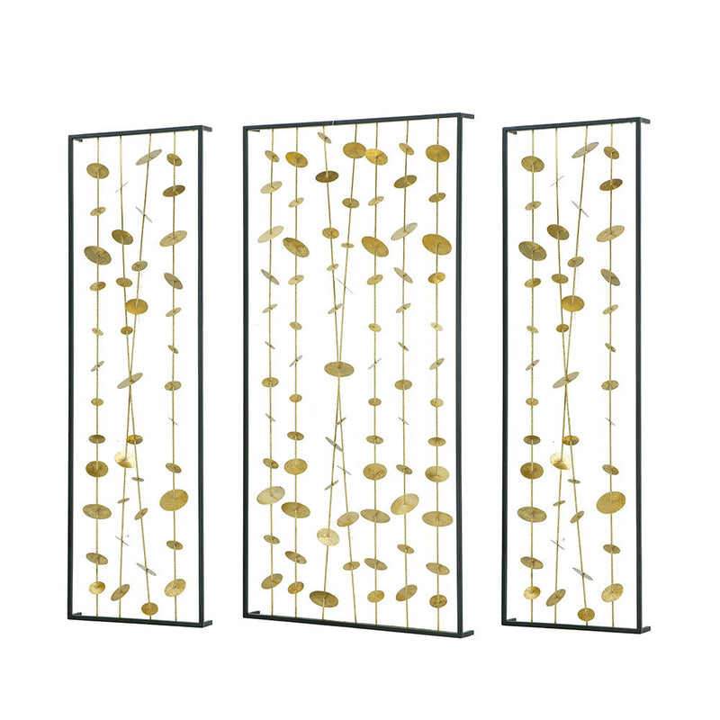 Metal Decorative Wall Art with Frame - Set of 3 - Gold, photo 11 of 11