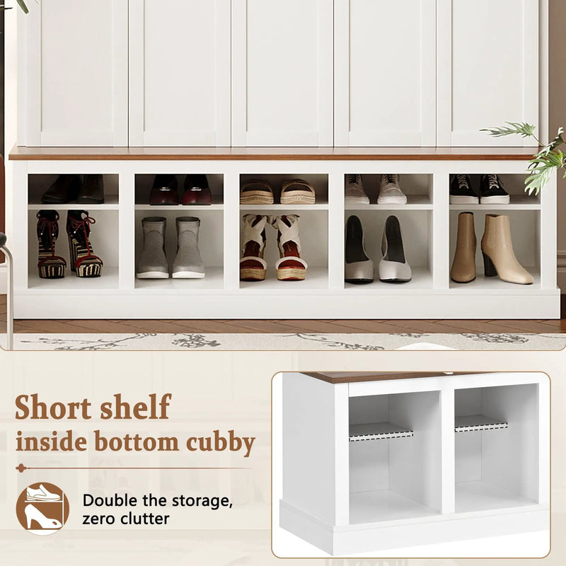 U-Can Farmhouse Entryway Storage Cabinet with Shoe Rack & Display Cubbies by HouseOfZazla