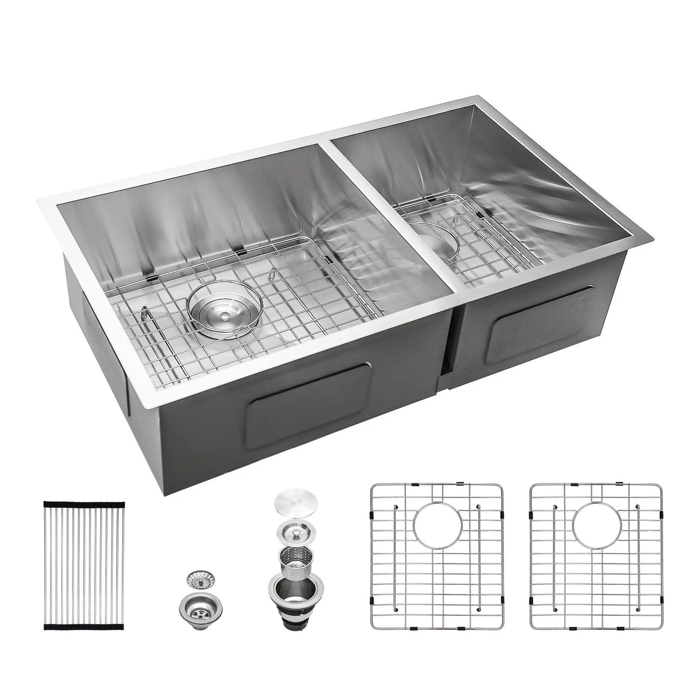 Modern Double Bowl Undermount Sink Design With 10" Deep Basins by HouseOfZazla
