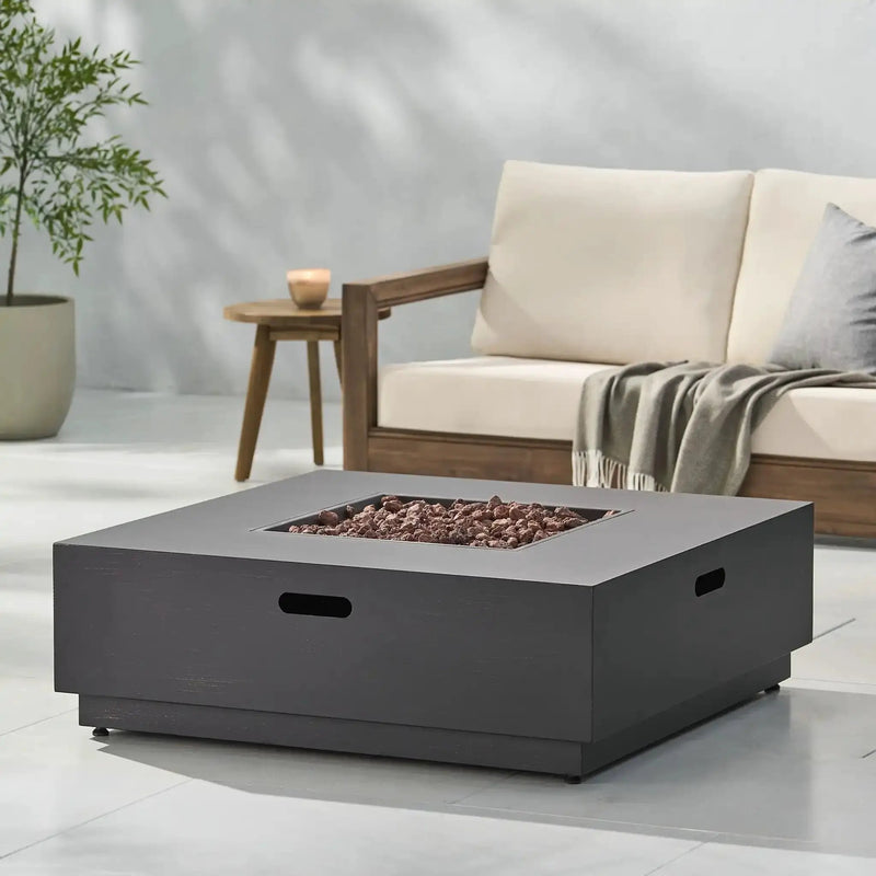 Modern Square Fire Pit With 50,000 BTU by HouseOfZazla