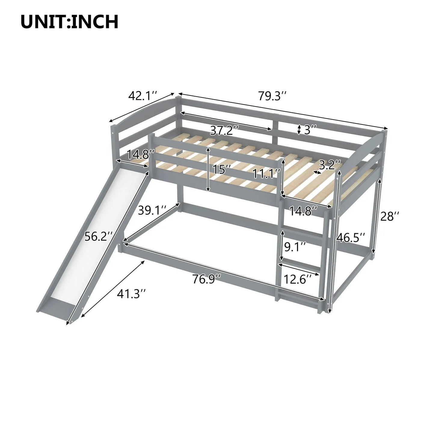 Durable Bunk Bed With Convertible Slide And Ladder by HouseOfZazla