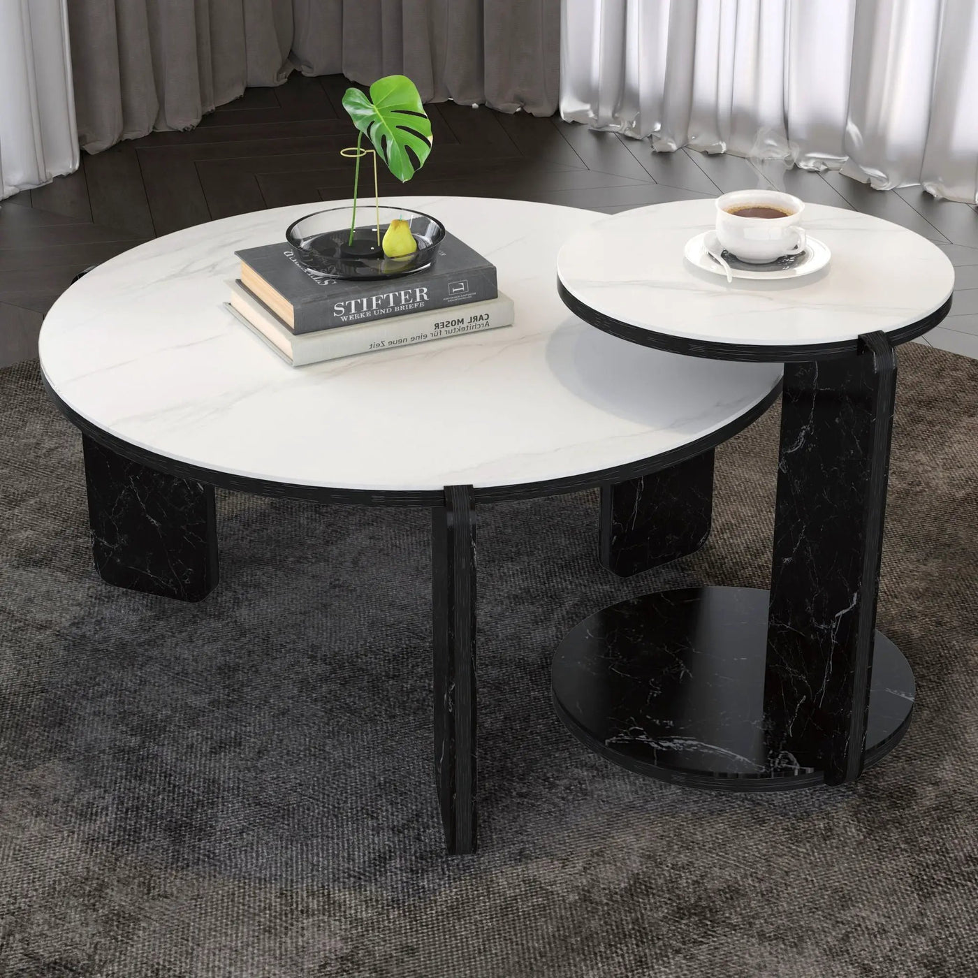 Round Coffee & End Table Set by HouseOfZazla