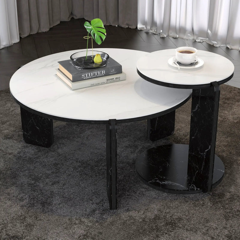Round Coffee & End Table Set by HouseOfZazla