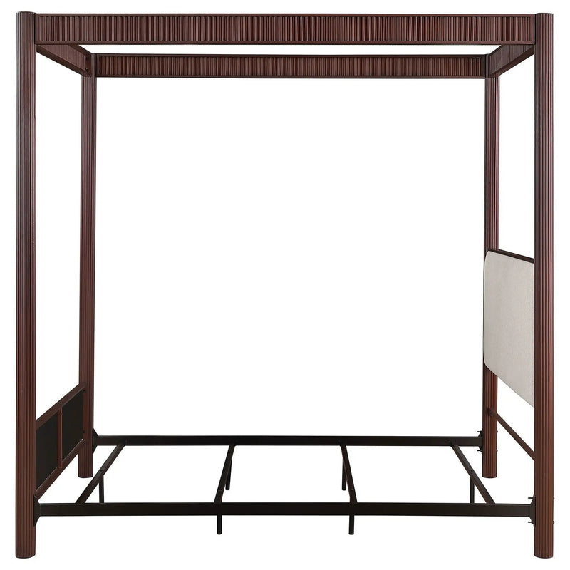 Zimmerlee 89-inch Metal Eastern King Canopy Bed Rust Brown by Unique Piece Furniture