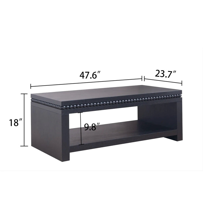 Modern Coffee Table With Beaded Trim by HouseOfZazla