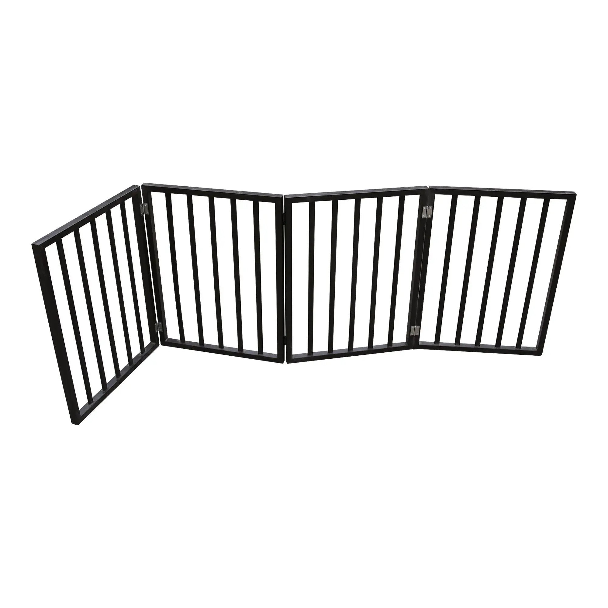 Pet Gate Dog Gate For Doorways, Stairs Or House Freestanding, Folding - Dark Brown by HouseOfZazla
