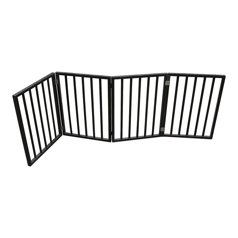 Pet Gate Dog Gate For Doorways, Stairs Or House Freestanding, Folding - Dark Brown by HouseOfZazla