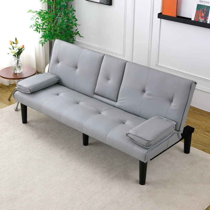 Sofa Bed With Foldable Design And Cup Holder by HouseOfZazla