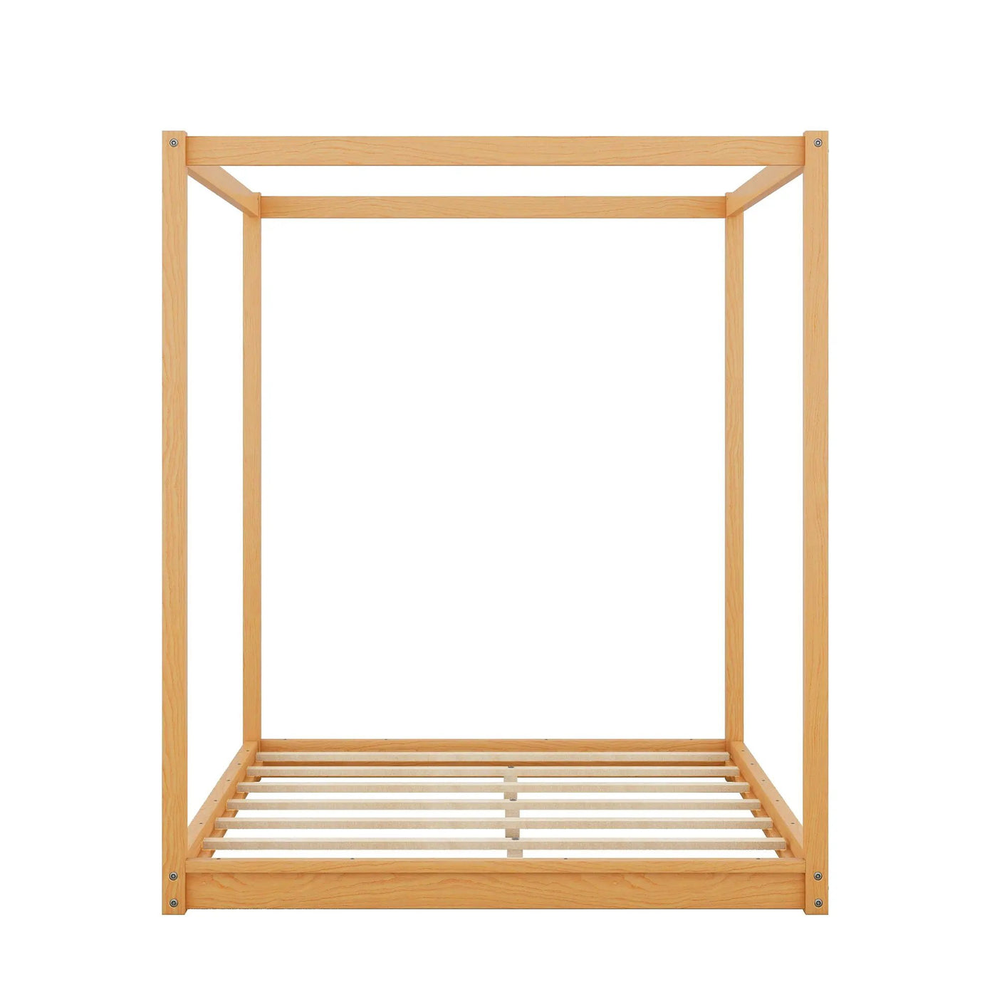 Wood Canopy Platform Bed With Support Legs And Airflow Slats by HouseOfZazla