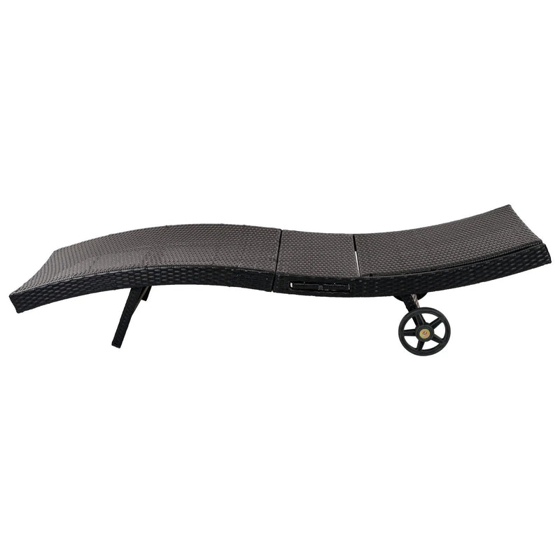 K&K 80'' Patio Wicker Chaise Lounge Chairs Set of 2 by HouseOfZazla