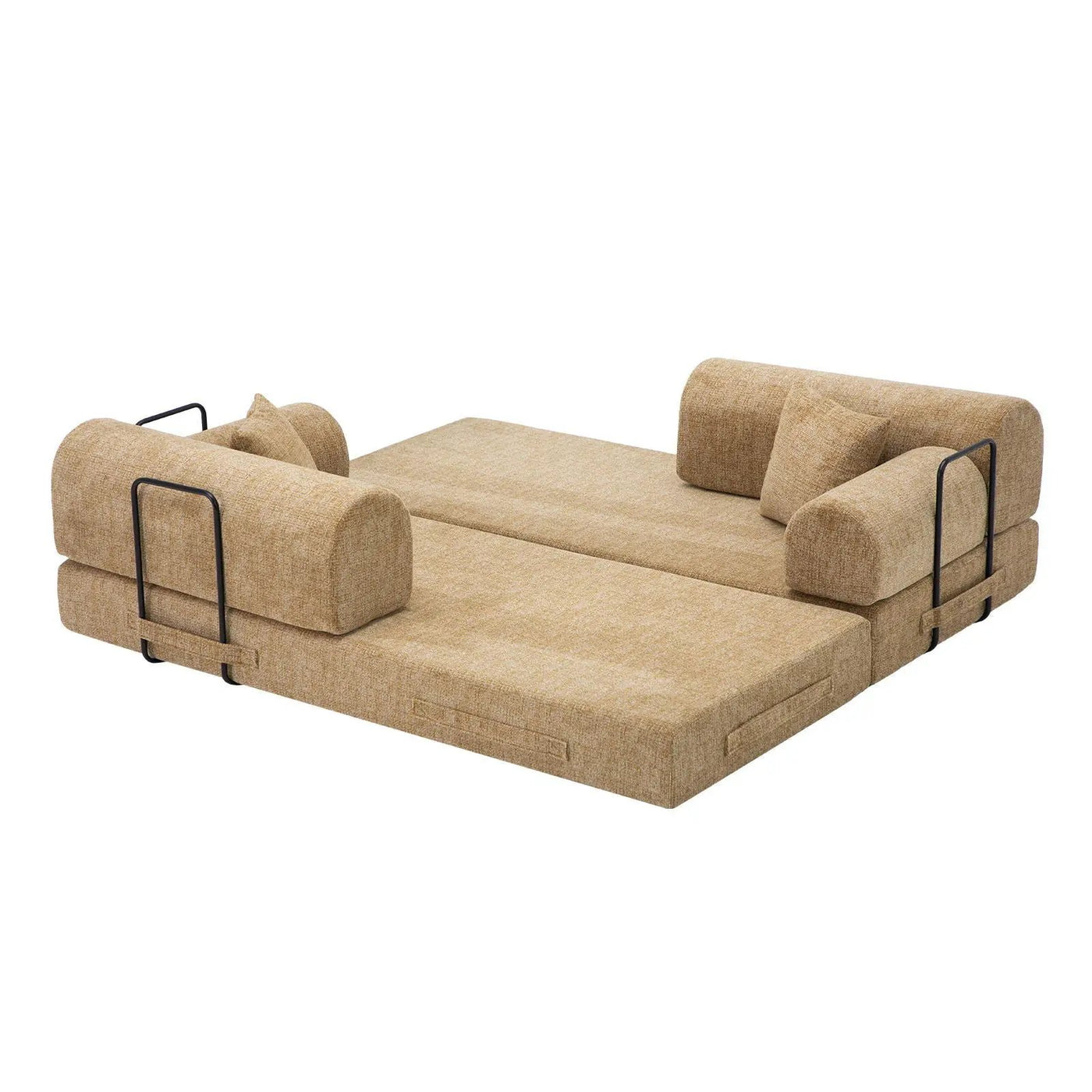 Modern 2 Tone Fabric Convertible Sleeper Sofa Bed by HouseOfZazla