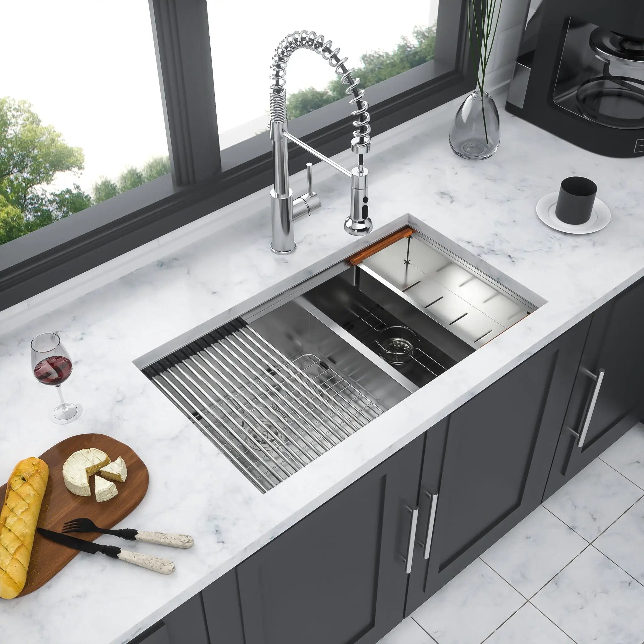 Stainless Steel Undermount Kitchen Sink With Double Bowl by HouseOfZazla