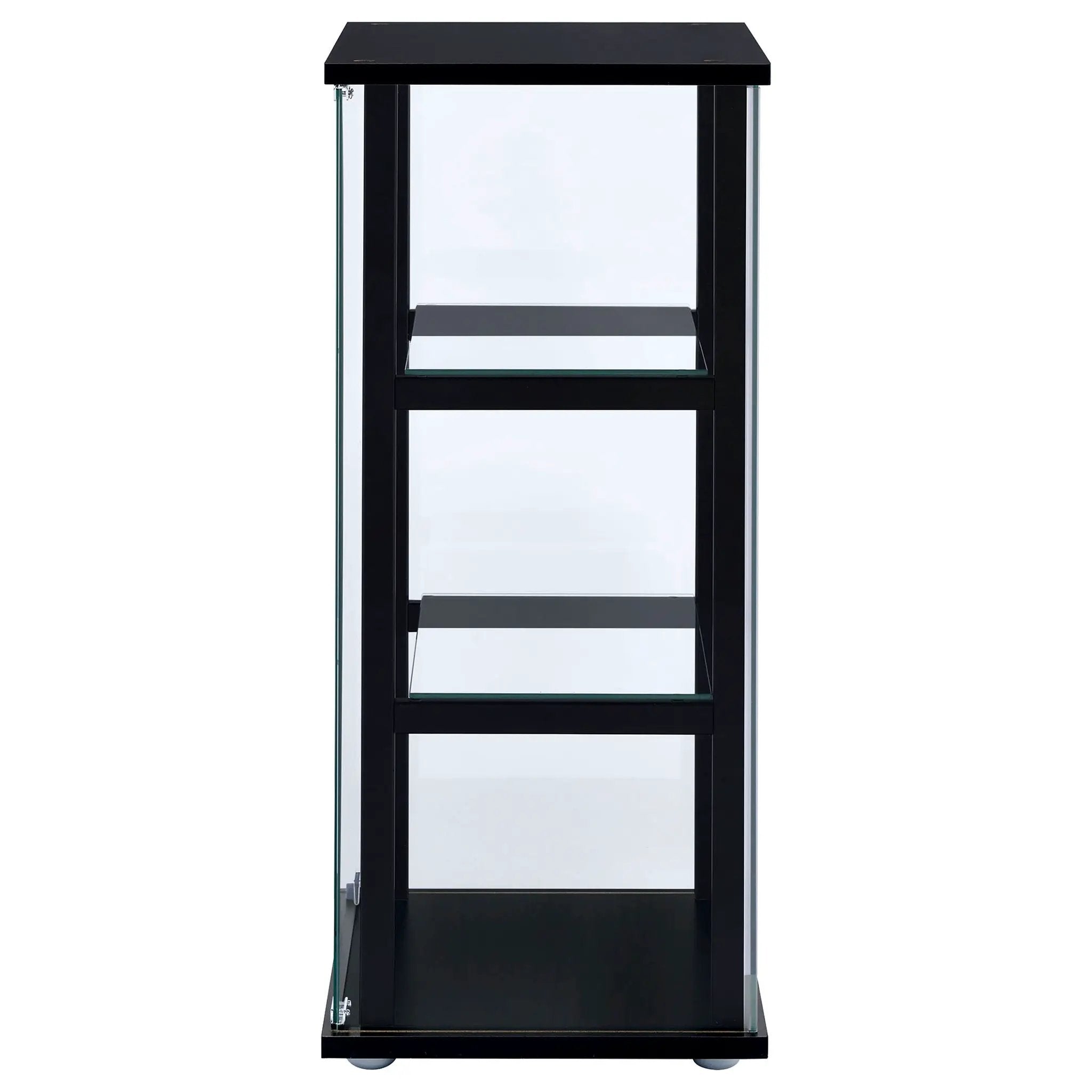 Cyclamen 3-shelf Clear Glass Curio Display Cabinet Black by Unique Piece Furniture