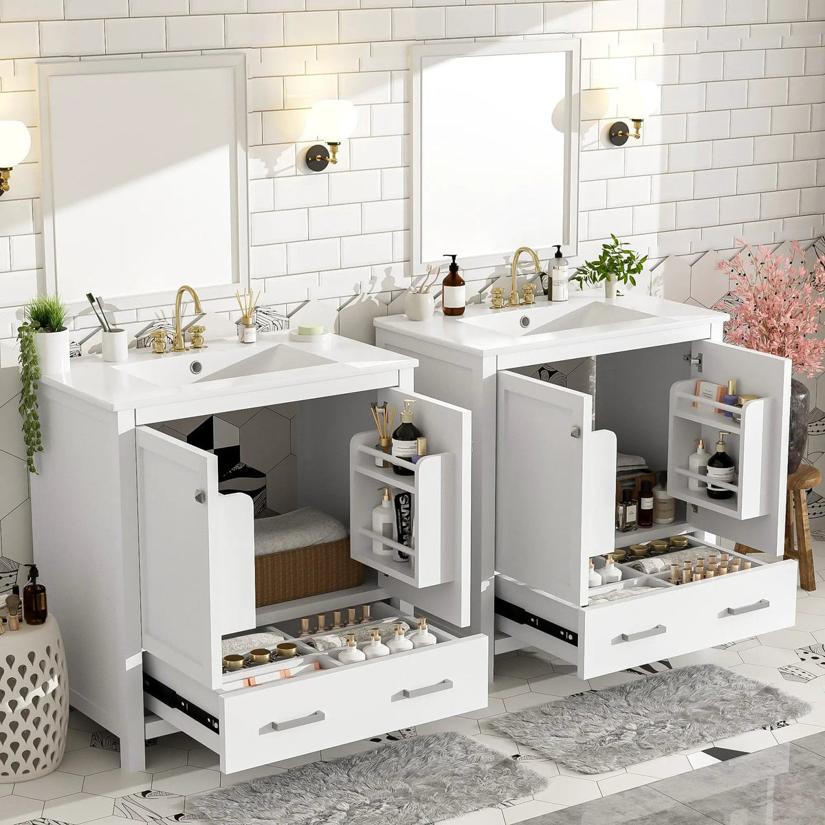 60" White Bathroom Vanity Set by HouseOfZazla