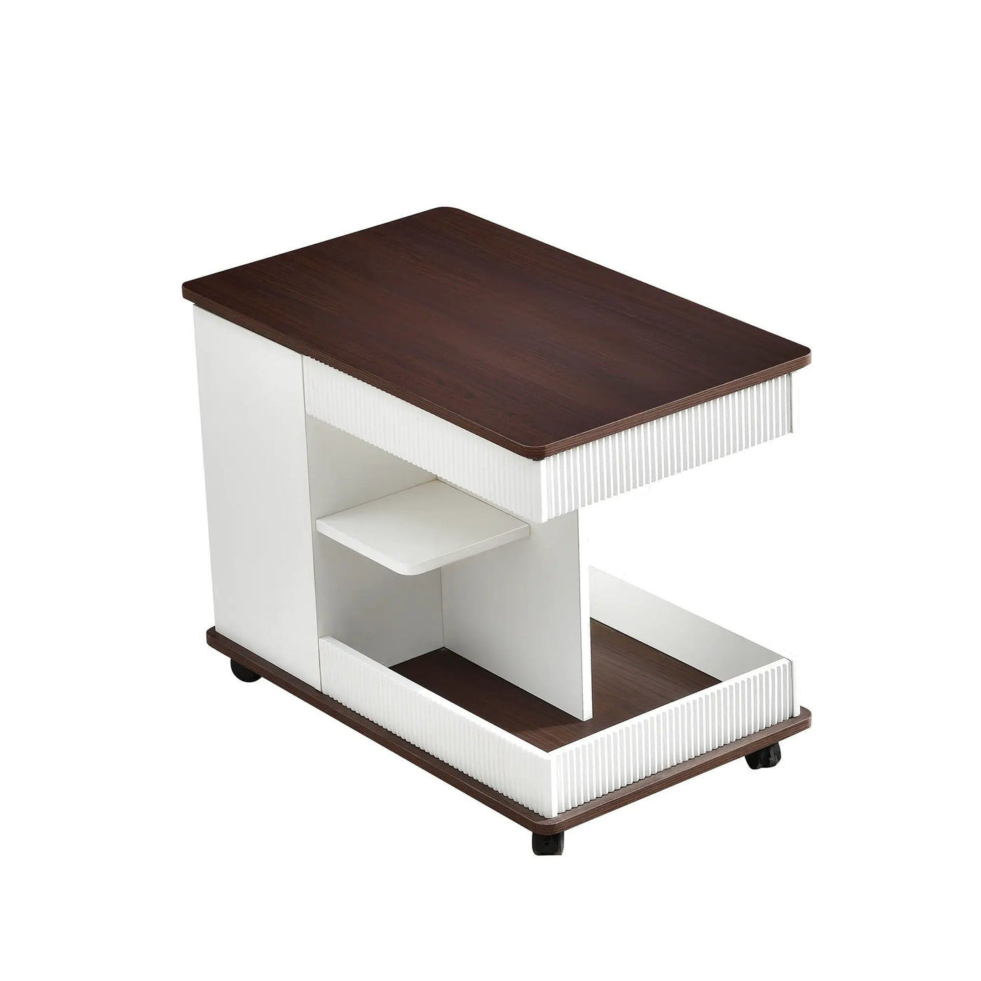 Adjustable End Table With Wheels, 360°Rotating Top And Storage Space by HouseOfZazla