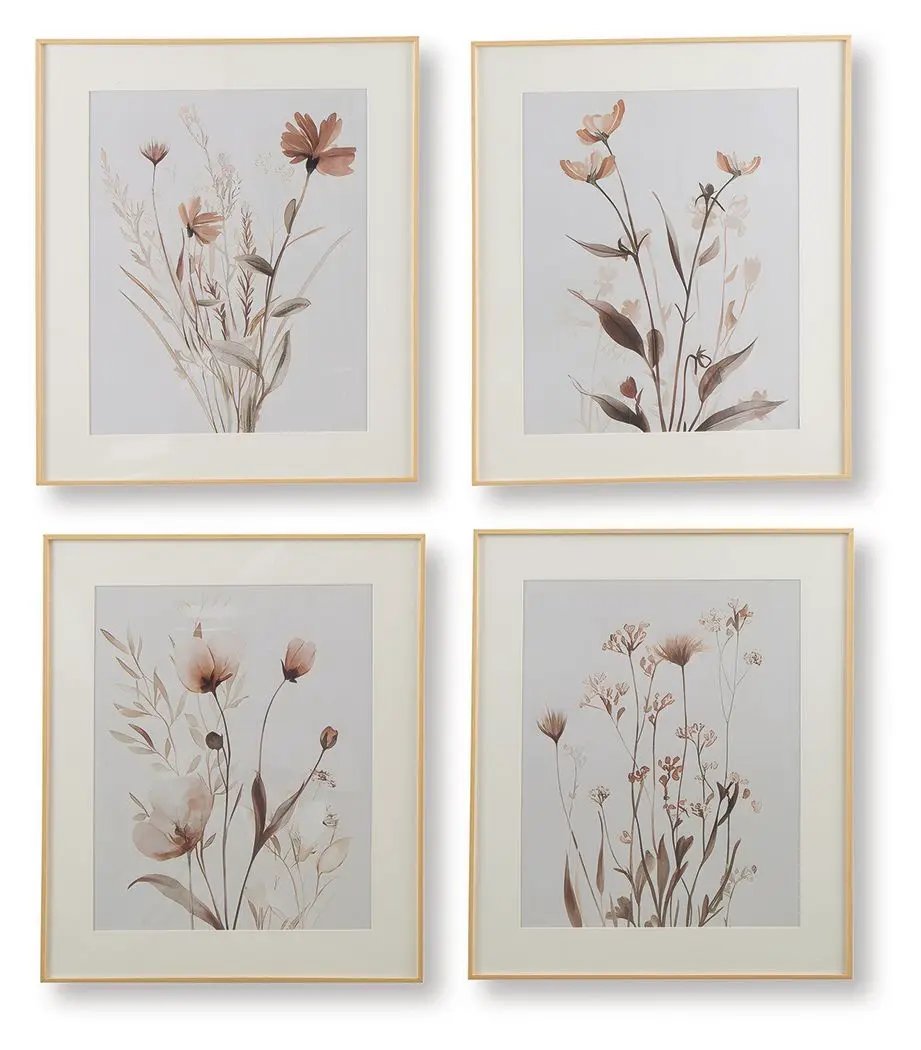 Chettings - Wall Art Set (Set of 4) - Beige / Gray / Blush by Unique Piece Furniture