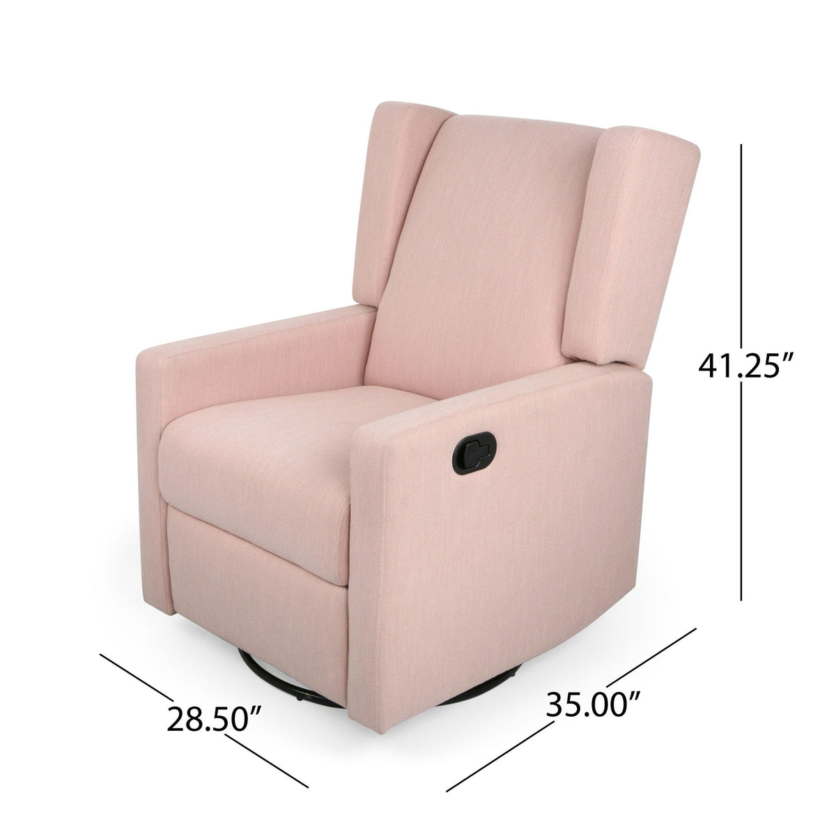Landau Contemporary Fabric Upholstered Swivel Recliner, photo 20 of 21