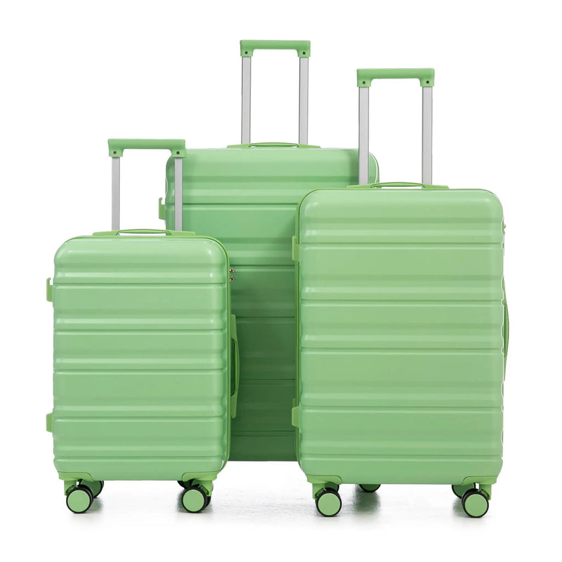 HIFINE Tourist 3-Piece Spinner Wheel Luggage Set in Green by HouseOfZazla