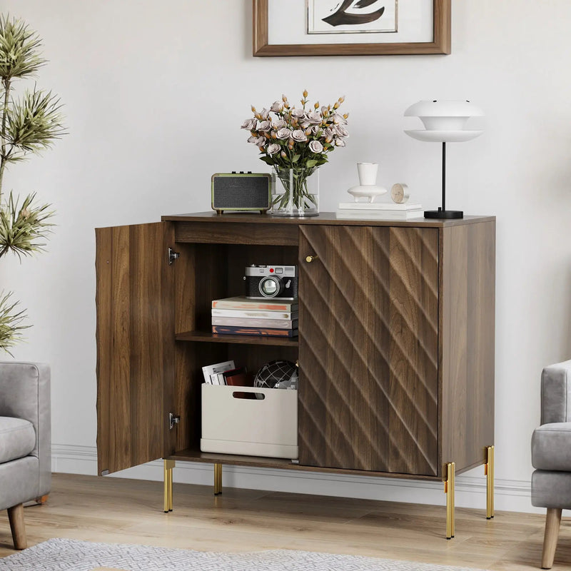 Sideboard Buffet With Storage For Living Room - Walnut by Unique Piece Furniture
