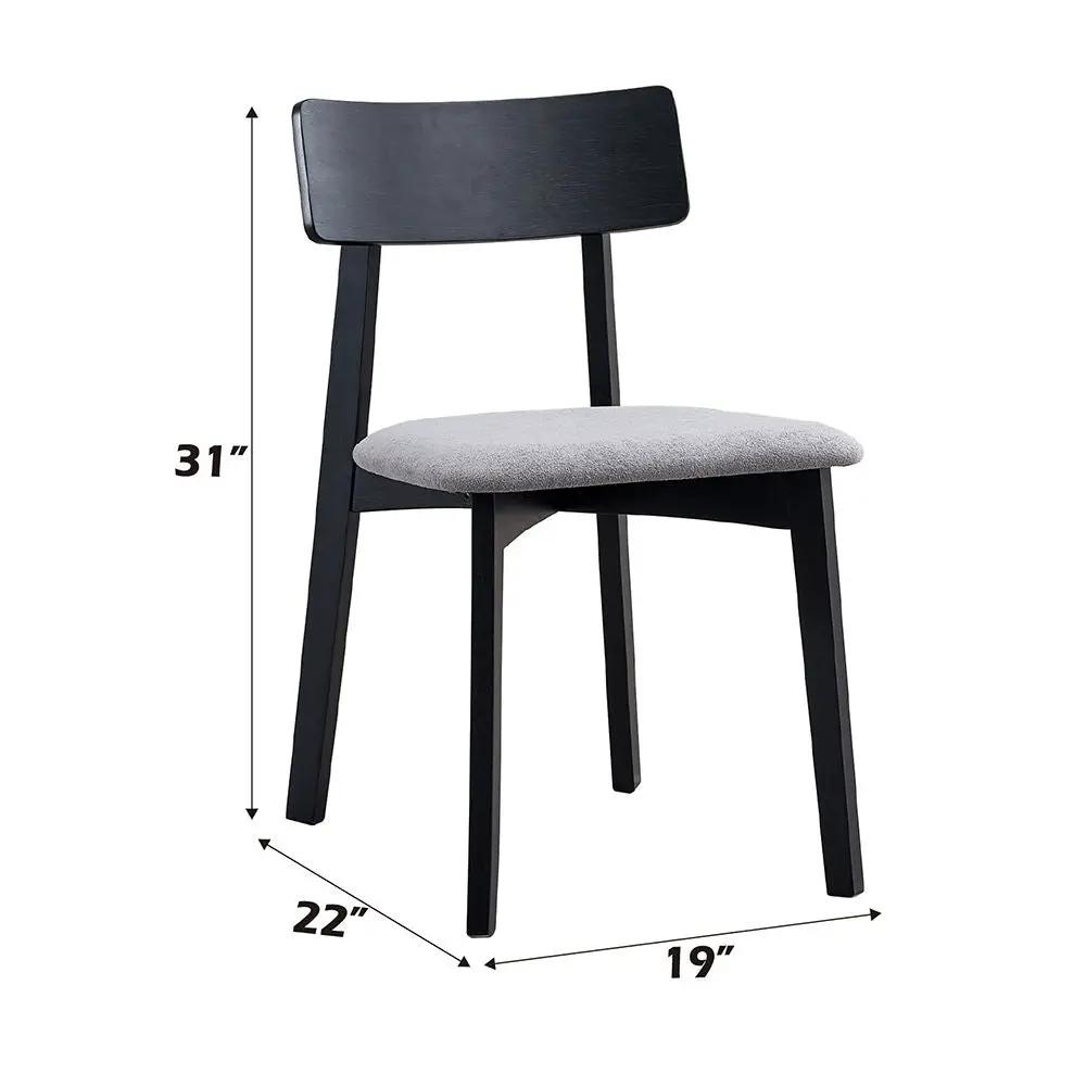Real - Side Chair (Set of 2) - Gray Linen & Black by Unique Piece Furniture