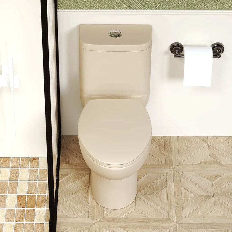 1.1/1.6 GPF Tornado Flush One-Piece Toilet with Comfort Chair Seat ADA Height 17" by HouseOfZazla