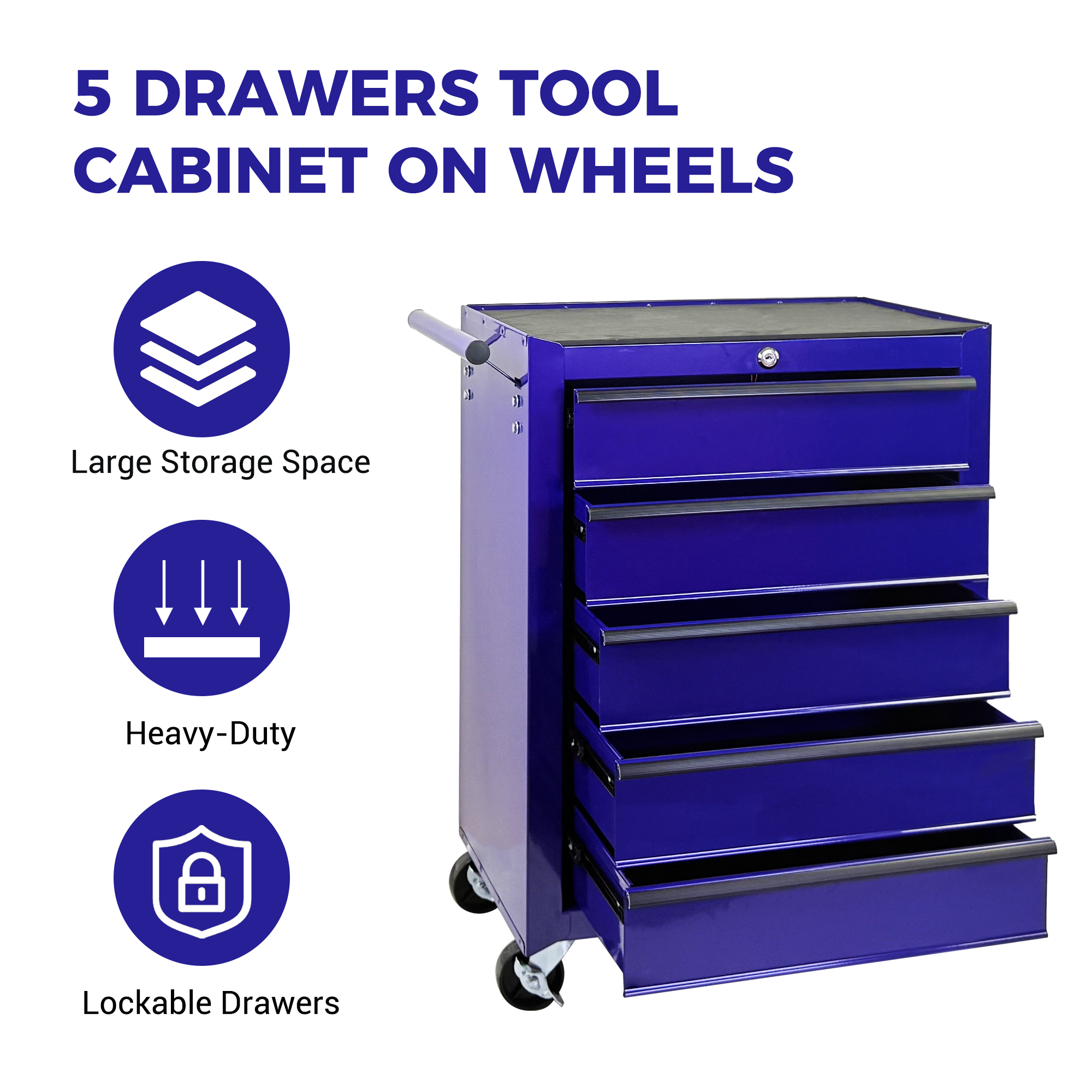 Rolling Metal Tool Chest with 5 Drawers by HouseOfZazla