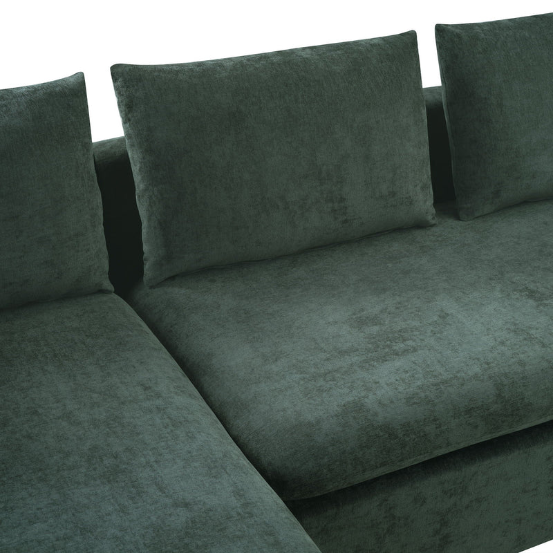 Modern L Shaped Sectional Sofa With Upholstery And Wooden Storage by HouseOfZazla