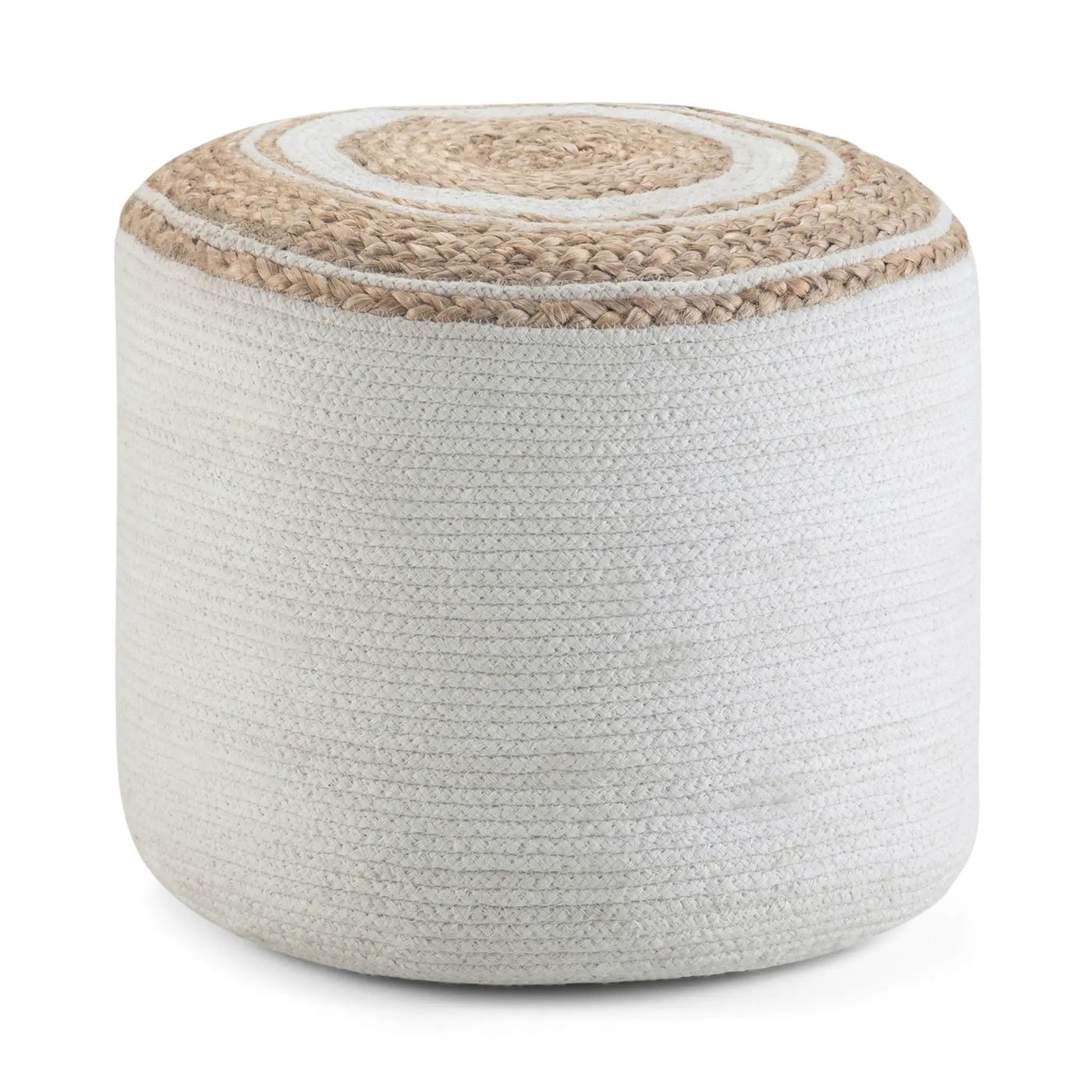 Serena - Handcrafted Round Braided Pouf by HouseOfZazla