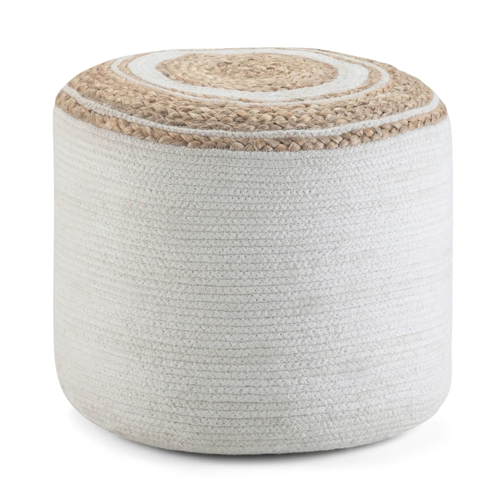 Serena - Handcrafted Round Braided Pouf by HouseOfZazla