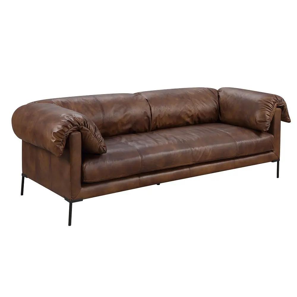 Jaron - Sofa - Mocha Top Grain Leather by Unique Piece Furniture